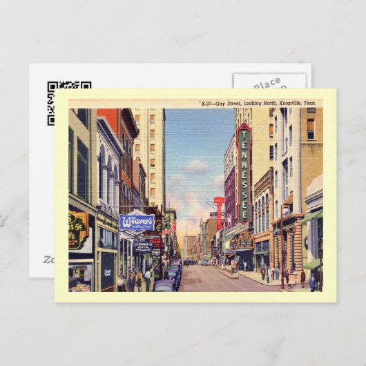 ゲイ通り,テネシー州,ノックスビルヴィンテージ ポストカード (正面/裏面)