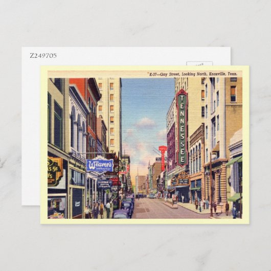 ゲイ通り,ノックスビル,テネシーヴィンテージはがき ポストカード (正面/裏面)