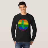ゲイ野菜キュウリLgbtqプライド物雨 Tシャツ (正面フル)