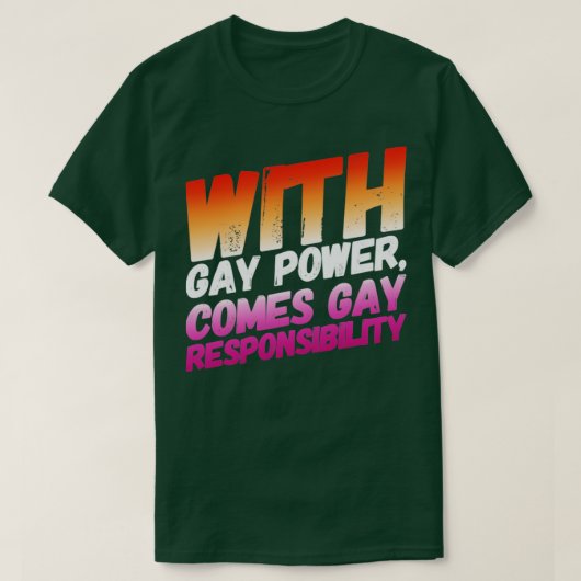 ゲイ電力の来ゲイ責任で Tシャツ (デザイン正面)