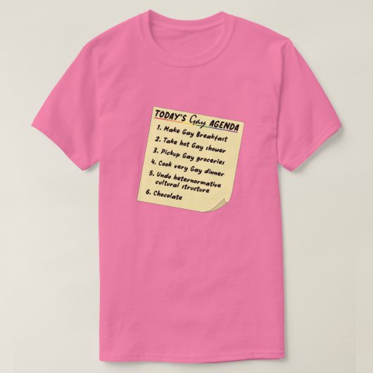 ゲイ・アジェンダ (LGBT レズビアン トランスジェンダー) Tシャツ (デザイン正面)