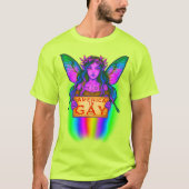 ゲイ・アメリカ 虹の羽を持つ人物 Tシャツ (正面)