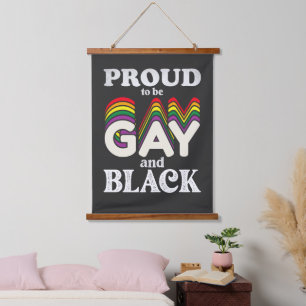 ゲイ・アンド・ブラックであることを誇りに思う LGBT Pride 吊り下げ型タペストリー