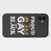 ゲイ・アンド・ブラックであることを誇りに思う LGBT Pride Case-Mate iPhoneケース (裏面(横))