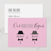 ゲイ ウェディング セーブ ザ デート インビテーション (正面/裏面)