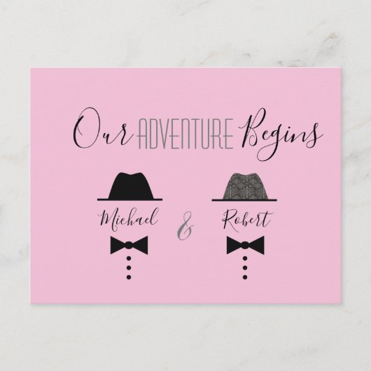 ゲイ ウェディング セーブ ザ デート インビテーション (正面)