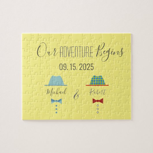 ゲイ ウェディング セーブ ザ デート ジグソーパズル (横)