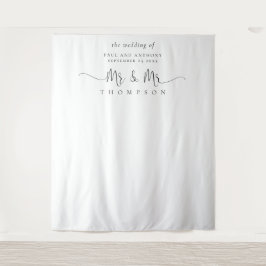 ゲイ ウェディング フォト ブック背景 Mr と Mr スクリプト タペストリー