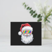 ゲイ サンタ メガネ クリスマス Xmas LGBTQ ポストカード (スタンド正面)