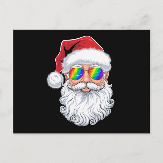 ゲイ サンタ メガネ クリスマス Xmas LGBTQ ポストカード (正面)