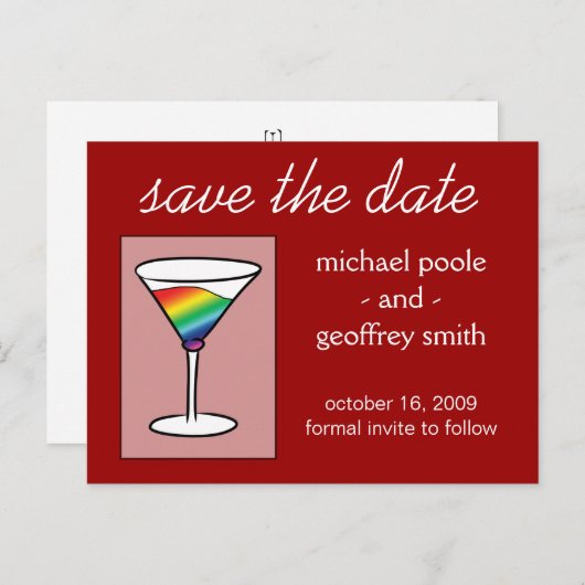 ゲイ-ティーニ | 保存日付 案内ポストカード (正面/裏面)