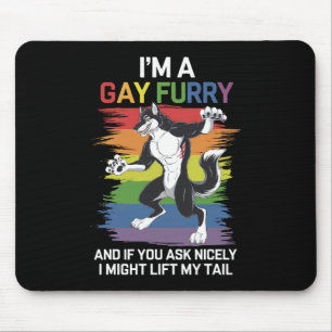 ゲイ+フューリー+フォックス+レインボー+LGBTQ+プライド マウスパッド