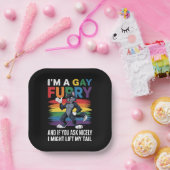 ゲイ フューリー レインボー フォックス ウルフ プライド マンス ペーパープレート (パーティー)