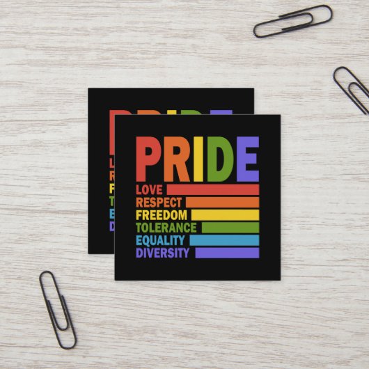 ゲイ・プライド月間LGBT スクエア名刺 (正面/裏面インサイチュ)