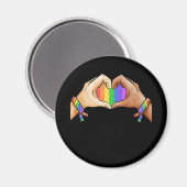 ゲイ?プライド服着LGBTレインボー マグネット (正面/裏面)