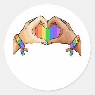 ゲイ?プライド服着LGBTレインボー ラウンドシール