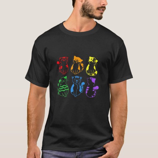 ゲイ・プライド・キャッツ 大 Tシャツ (正面)