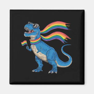 ゲイ プライド ディノ トレックス レインボーフラッグ LGBT アライ マグネット