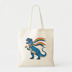 ゲイ プライド ディノ Tレックス レインボーフラッグ LGBT アライ トートバッグ