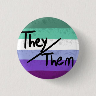 ゲイ・プライド・フラグの代名詞ピンズ they/them 缶バッジ