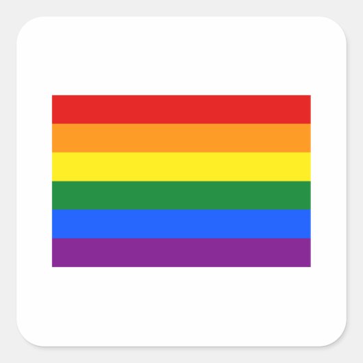 ゲイ・プライド・フラッグ スクエアシール (正面)