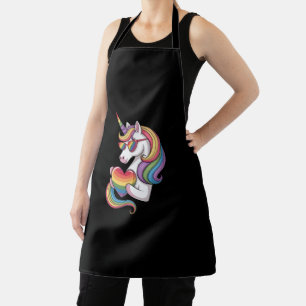 ゲイ プライド ユニコーン ハート レインボーフラッグ LGBT エプロン
