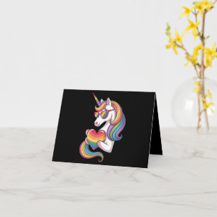 ゲイ プライド ユニコーン ハート レインボーフラッグ LGBT カード