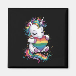 ゲイ プライド ユニコーン ハート レインボー フラッグ LGBT マグネット