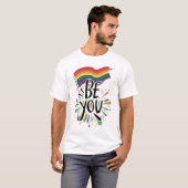 ゲイ・プライド・レインボーフラッグ 自分らしく Tシャツ (正面フル)
