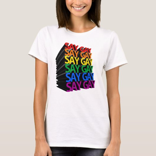 ゲイ・プライド・レインボー 3D Tシャツ (正面)