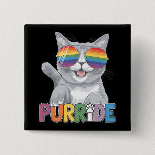 ゲイ プライド レインボー LGBTQ にゃんこ サングラス 缶バッジ