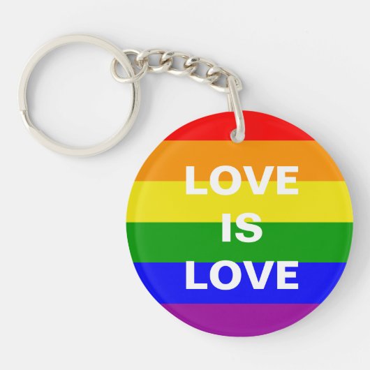 ゲイ プライド レインボー Love Is Love キーホルダー (正面)