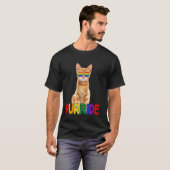 ゲイ プライド 猫 かわいい LGBTQ パライド Tシャツ (正面フル)