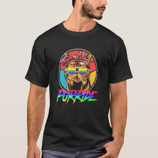 ゲイ プライド 猫 虹色 サングラス LGBTQ ヴィンテージ Tシャツ