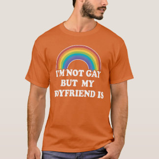 ゲイ プライド 男性 LGBT レインボー ゲイじゃないけど私の彼氏 Tシャツ