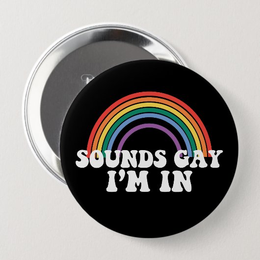 ゲイ プライド LGBT サウンド ゲイ レインボー ゲイ 缶バッジ (正面&裏面)