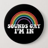ゲイ プライド LGBT サウンド ゲイ レインボー ゲイ 缶バッジ (正面)