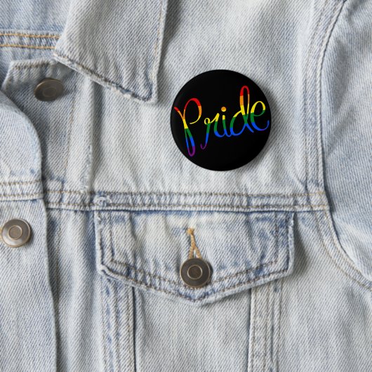ゲイ・プライド LGBT ブラックボタン 缶バッジ (インサイチュ)