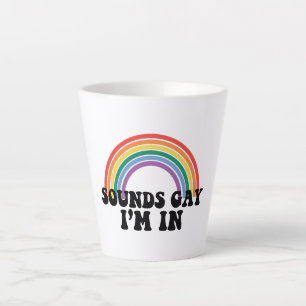 ゲイ プライド LGBT レインボー サウンズ ゲイ アイム イン カフェラテマグ