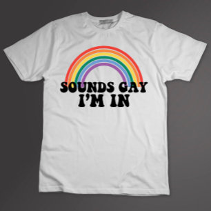 ゲイ プライド LGBT レインボー サウンズ ゲイ アイム イン Tシャツ