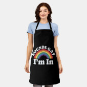 ゲイ プライド LGBT レインボー サウンド ゲイ だって好き エプロン (着用した状態)