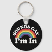 ゲイ プライド LGBT レインボー サウンド ゲイ だって好き キーホルダー (正面)