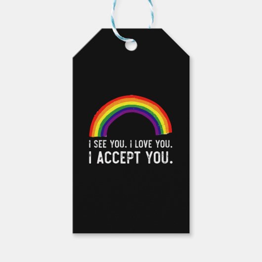 ゲイ プライド LGBT Tシャツ 愛を受け入れる ギフトタグ (正面)