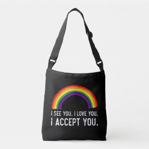 ゲイ プライド LGBT Tシャツ I See I Love You I Accept You クロスボディバッグ