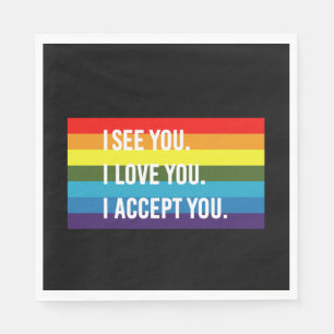 ゲイ プライド LGBT Tシャツ I See I Love You I Accept You スタンダードランチョンナプキン
