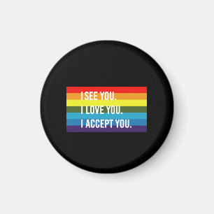 ゲイ プライド LGBT Tシャツ I See I Love You I Accept You マグネット