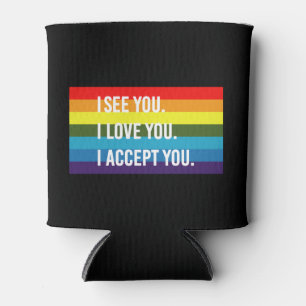 ゲイ プライド LGBT Tシャツ I See I Love You I Accept You 缶クーラー