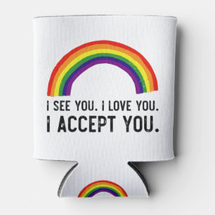 ゲイ プライド LGBT Tシャツ I See I Love You I Accept You 缶クーラー