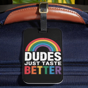 ゲイ プライド LGBTQ ギフト 冗談 おもしろ 男はただおいしい ラゲッジタグ