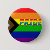 ゲイ・プライド LGBTQ+ 進歩的アドボカシー 缶バッジ (正面)
